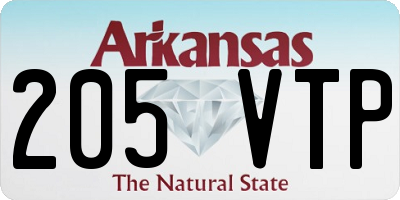 AR license plate 205VTP