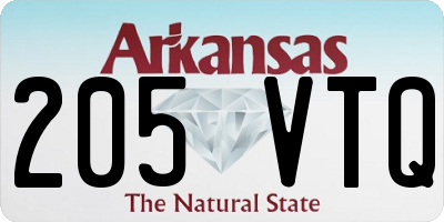 AR license plate 205VTQ