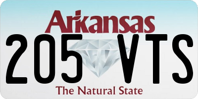 AR license plate 205VTS