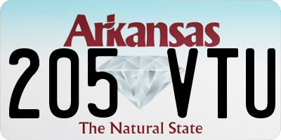AR license plate 205VTU