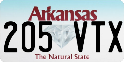 AR license plate 205VTX