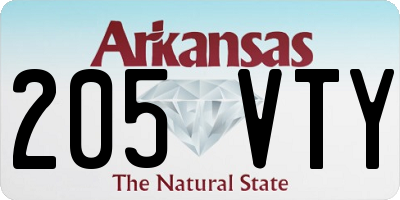 AR license plate 205VTY
