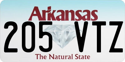 AR license plate 205VTZ