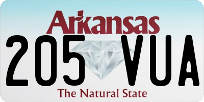 AR license plate 205VUA
