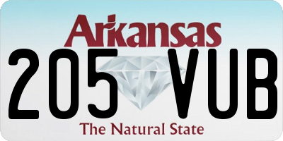 AR license plate 205VUB