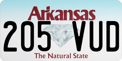 AR license plate 205VUD