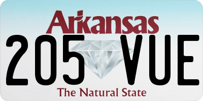 AR license plate 205VUE
