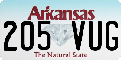 AR license plate 205VUG
