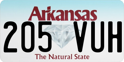 AR license plate 205VUH