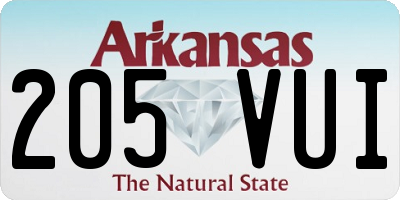 AR license plate 205VUI