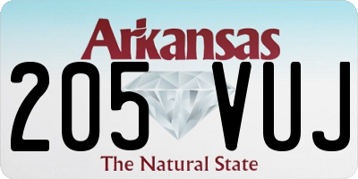 AR license plate 205VUJ
