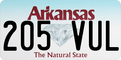 AR license plate 205VUL
