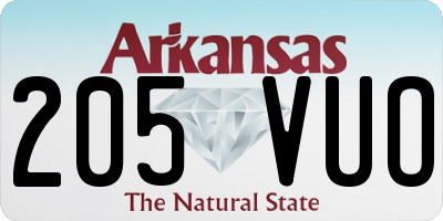AR license plate 205VUO
