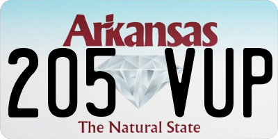 AR license plate 205VUP