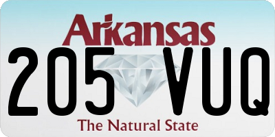 AR license plate 205VUQ