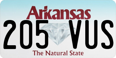 AR license plate 205VUS