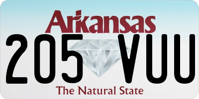 AR license plate 205VUU