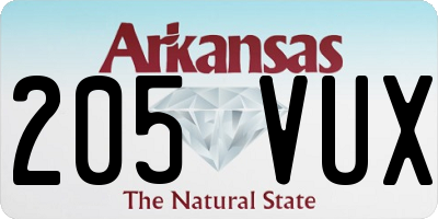 AR license plate 205VUX