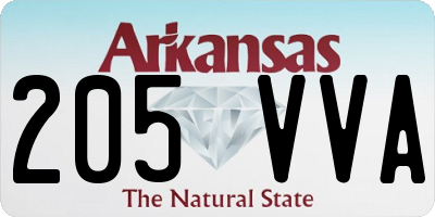 AR license plate 205VVA