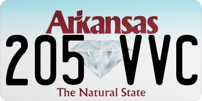 AR license plate 205VVC