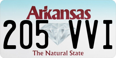 AR license plate 205VVI