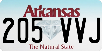 AR license plate 205VVJ