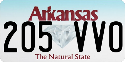 AR license plate 205VVO