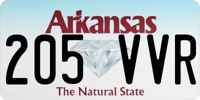 AR license plate 205VVR