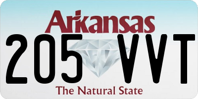AR license plate 205VVT