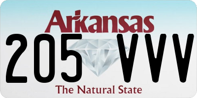 AR license plate 205VVV