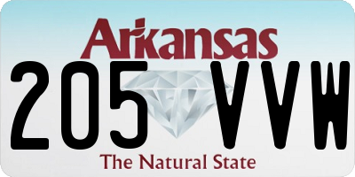 AR license plate 205VVW