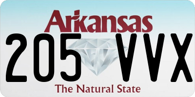 AR license plate 205VVX