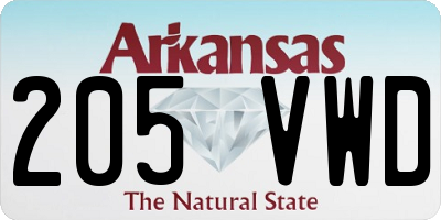 AR license plate 205VWD