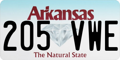 AR license plate 205VWE