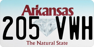 AR license plate 205VWH