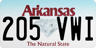 AR license plate 205VWI