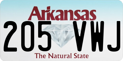 AR license plate 205VWJ