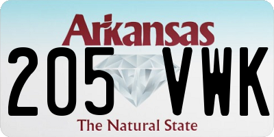 AR license plate 205VWK