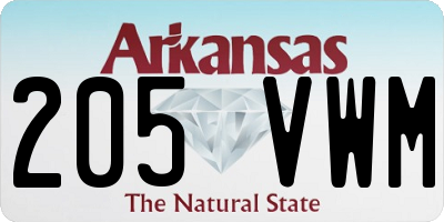 AR license plate 205VWM
