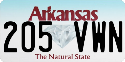 AR license plate 205VWN
