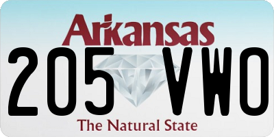 AR license plate 205VWO
