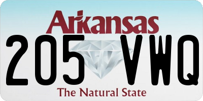 AR license plate 205VWQ