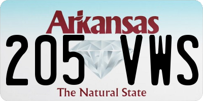 AR license plate 205VWS