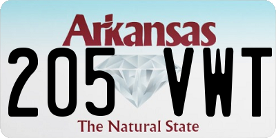 AR license plate 205VWT