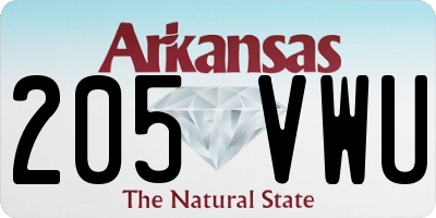 AR license plate 205VWU