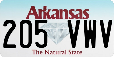 AR license plate 205VWV