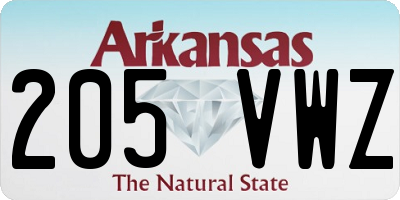 AR license plate 205VWZ
