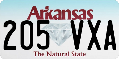 AR license plate 205VXA
