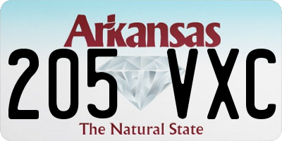 AR license plate 205VXC