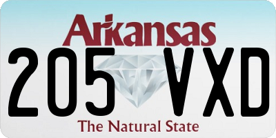 AR license plate 205VXD